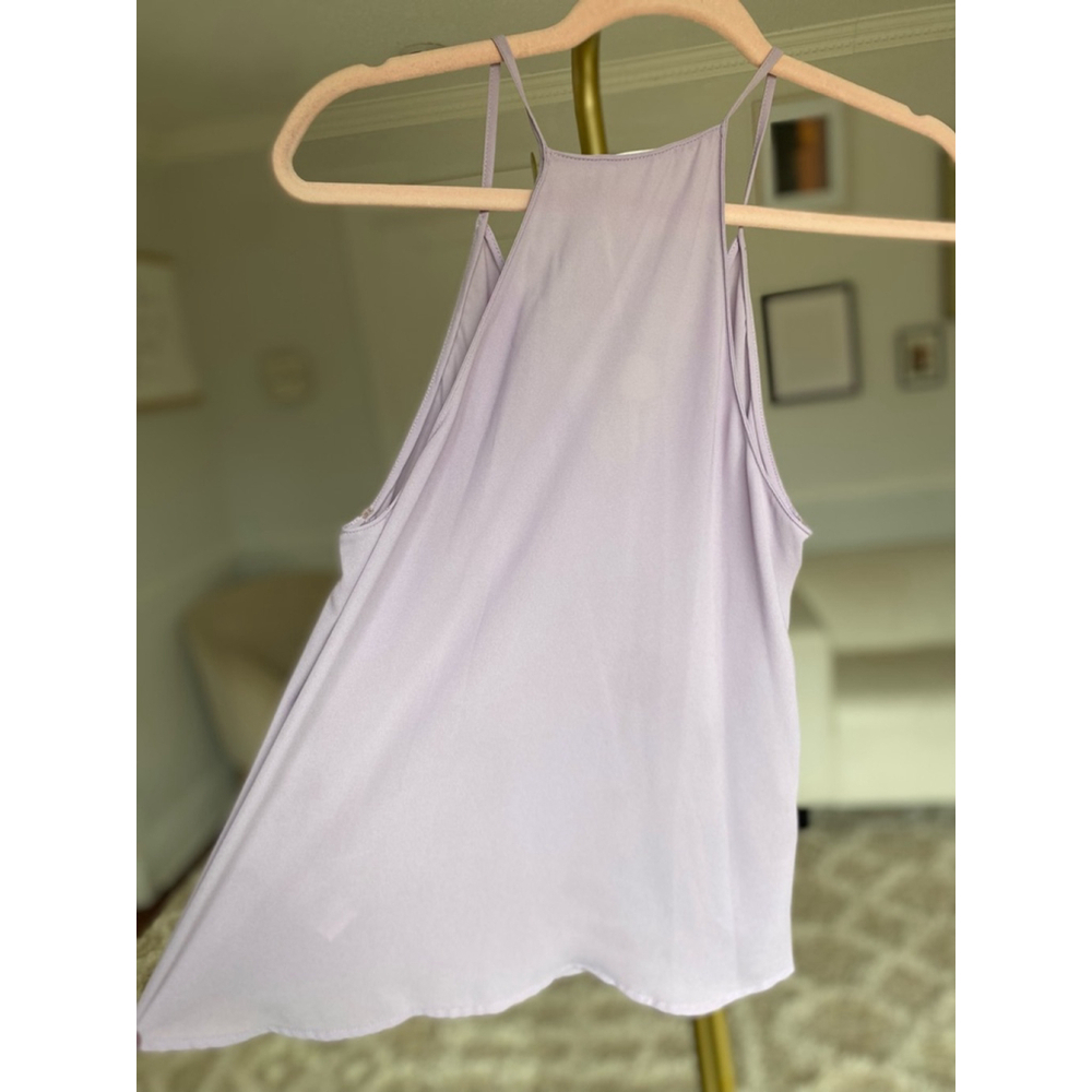 Lush Wrap Cami Tank Blouse Coquette Feminine Romantic Parisian Lavender Vaca S - Picture 4 of 7